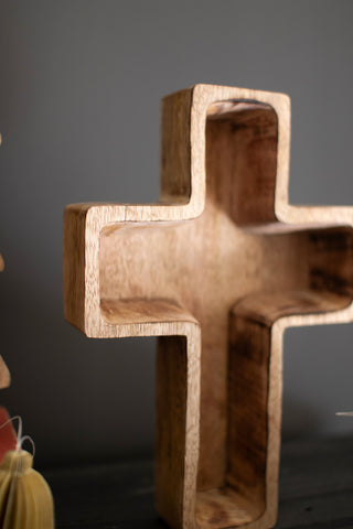 WOODEN CROSS BOWL