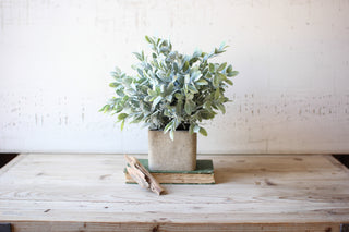 ARTIFICIAL SAGE BUSH IN A SQUARE POT