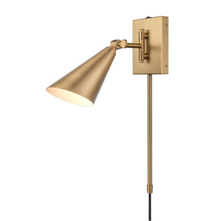 Whitmire 10.25'' High 1-Light Plug-In/Hardwire Sconce - Brushed Gold