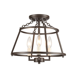 Joanie 13'' Wide 3-Light Semi Flush Mount - Old Bronze