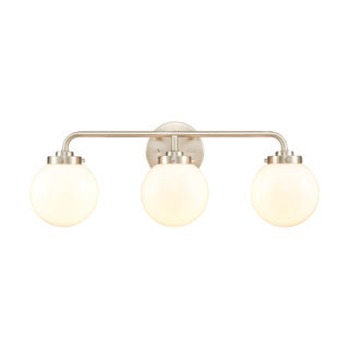 Fairbanks 22.75'' Wide 3-Light Vanity Light - Brushed Nickel and Opal