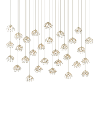 Crystal Bud 30-Light Linear Multi-Drop Pendant