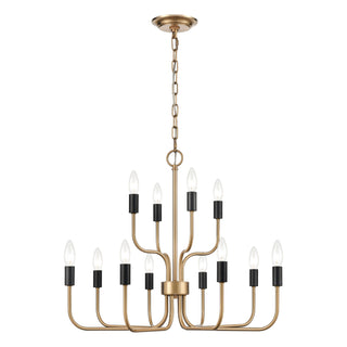 Epping Avenue 24'' Wide 12-Light Chandeliers - Aged Brass