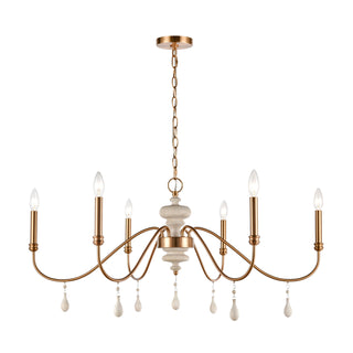 French Connection 38'' Wide 6-Light Chandeliers - Satin Brass