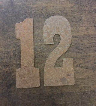 12 Inch Clock Number Set - Includes Numbers 1-12 - Rusty or Natural Steel Finish - Playbill