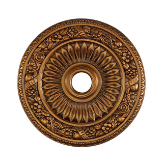 Floral Wreath 24'' Wide Medallion - Antique Bronze