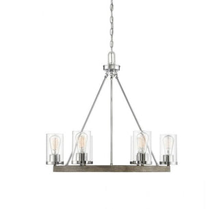 6-Light Chandelier in Greywood Chrome