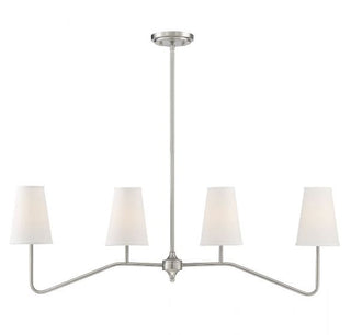 4-Light Linear Chandelier in Brushed Nickel