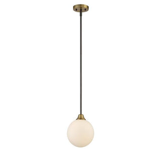 1-Light Mini Pendant in Oil Rubbed Bronze with Natural Brass