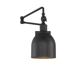 1-Light Adjustable Wall Sconce in Matte Black