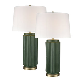 Knox 30'' High 1-Light Table Lamp - Set of 2 Dark Green