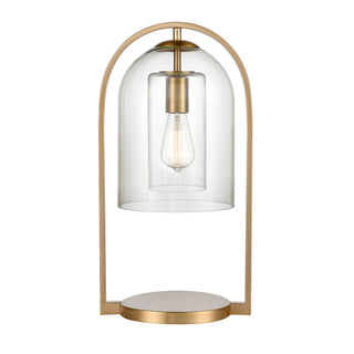 Bell Jar 20'' High 1-Light Desk Lamp - Aged Brass