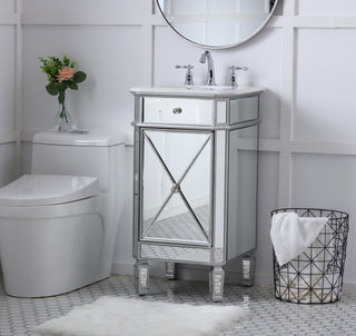 19 in. Single Bathroom Vanity set in antique silver