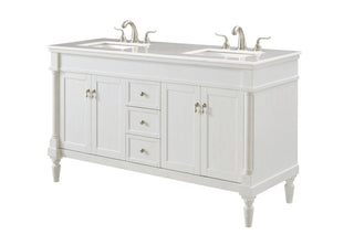 60 In. Single Bathroom Vanity Set In Antique White