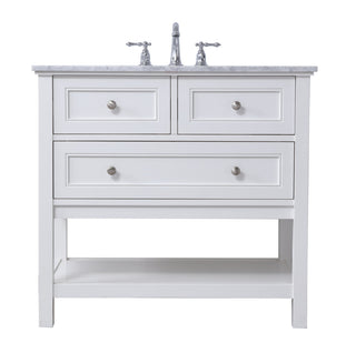 36 in. Single bathroom vanity set in White