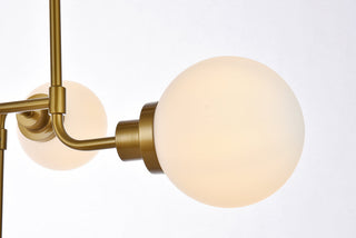 Hanson 8 lights pendant in brass with frosted shade