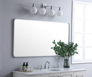 Soft corner metal rectangular mirror 30x60 inch in White