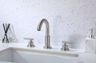 Leah 8 inch Widespread Double Handle Bathroom Faucet in Brushed Nickel