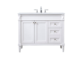 42 inch Single bathroom vanity in white