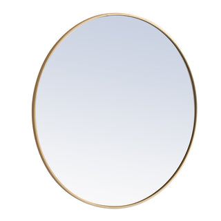 Metal frame Round Mirror 36 inch Brass finish