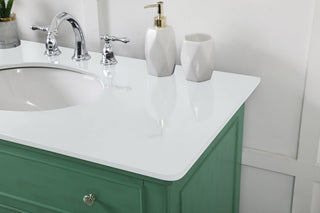 42 inch Single Bathroom vanity in vintage mint with ivory white engineered marble