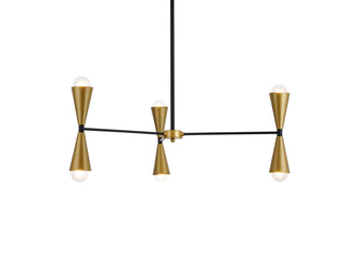 Cade 34 inch pendant in black and brass