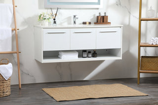 48 inch Single bathroom vanity in white