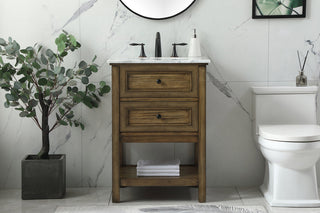 24 inch Single bathroom vanity in driftwood