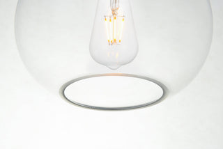 Destry 1 Light brass plug-in Pendant With Clear Glass