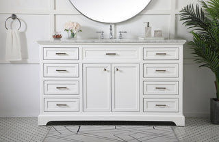 60 inch Single bathroom vanity in white