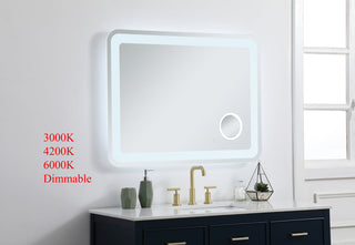 Lux 30in x 40in Hardwired LED mirror with magnifier and color changing temperature 3000K/4200K/6000K