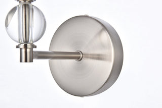 Bethany 1 light bath sconce in satin nickel with white fabric shade