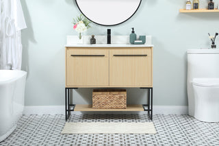 40 inch Single bathroom vanity in maple with backsplash