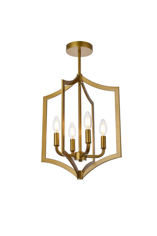 Kiera 4 lights pendant in brass