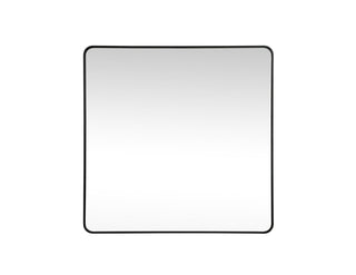 Soft corner metal square mirror 48x48 inch in Black