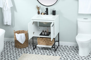 24 inch Single bathroom vanity in white