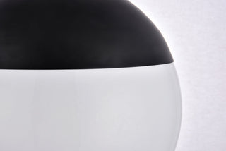 Eclipse 1 Light Black Pendant With Frosted White Glass