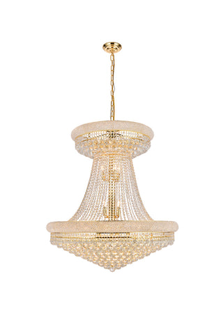 Primo 28 light Gold Chandelier Clear Royal Cut Crystal