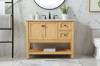 42 inch Single bathroom vanity in natural wood