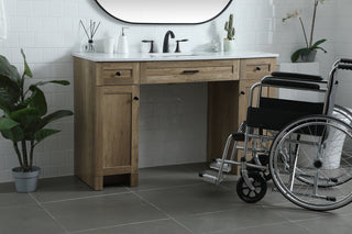 54 Inch ADA Compliant Bathroom Vanity In Natural Oak