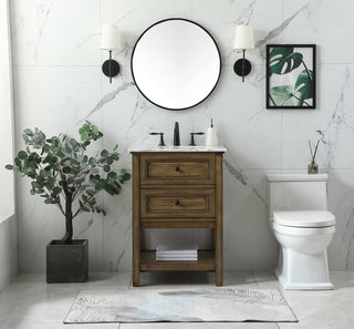 24 inch Single bathroom vanity in driftwood