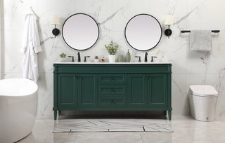 72 inch double bathroom vanity in green