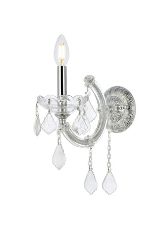 Maria Theresa 1 light Chrome Wall Sconce Clear Royal Cut Crystal