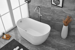 54 inch soaking Single slipper bathtub in glossy white