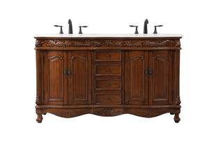 60 inch double bathroom vanity in teak