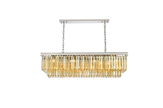 Sydney 12 light polished nickel Chandelier Golden Teak (Smoky) Royal Cut Crystal