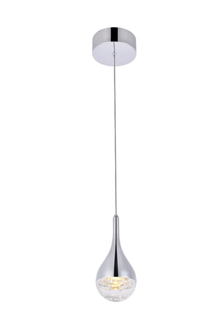 Amherst Collection LED 1-light pendant 5 in x 9in chrome finish