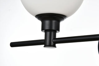 Cordelia 4 light Black and frosted white Bath Sconce