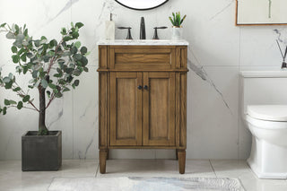 24 inch Single bathroom vanity in driftwood