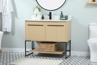 40 inch Single bathroom vanity in maple with backsplash